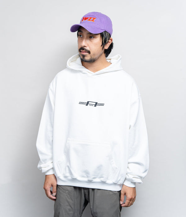 Arnold Park Studios "GASKET LOGO HOODIE" WHITE - WEAREALLANIMALS