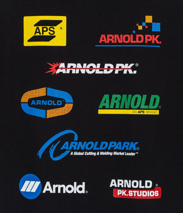 Arnold Park Studios "WELDING MULTI LOGO SHORT SLEEVE" BLACK - WEAREALLANIMALS