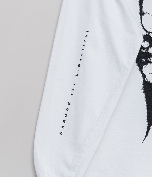 b.Eautiful x NANOOK "Shinka LS T-Shirt" White - WEAREALLANIMALS