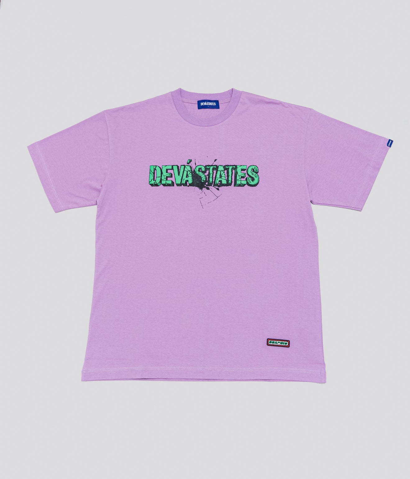 DEVÁ STATES "CRACKED LOGO T-Shirt" Washed Purple - WEAREALLANIMALS