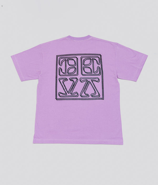 DEVÁ STATES "CRACKED LOGO T-Shirt" Washed Purple - WEAREALLANIMALS