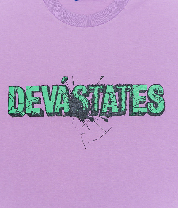 DEVÁ STATES "CRACKED LOGO T-Shirt" Washed Purple - WEAREALLANIMALS