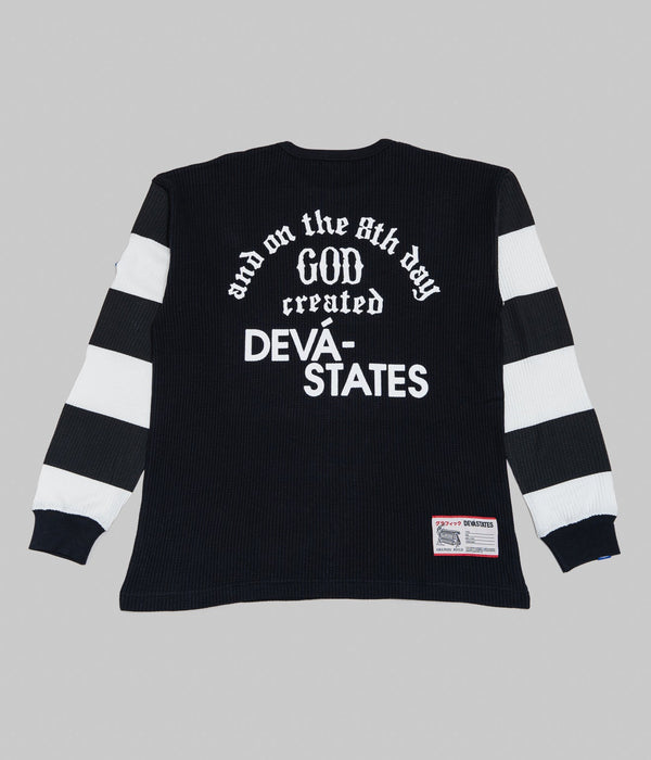 DEVÁ STATES "GENESIS Waffle Knitted Sweater" Black/White - WEAREALLANIMALS