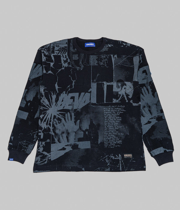 DEVÁ STATES "MOSAIC Waffle Knitted Sweater" Black - WEAREALLANIMALS