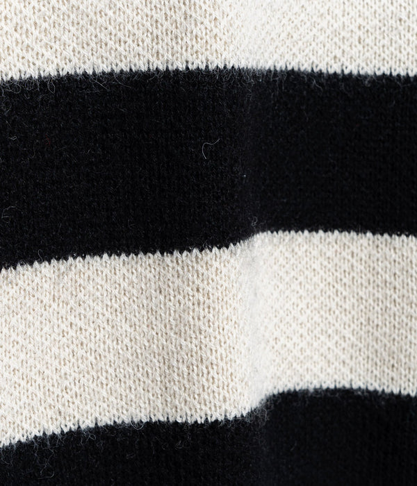 LA PAZ ALPACA WOOLENS FOR WEAREALLANIMALS "STRIPE JACQURD SWEATER"BLACK/WHITE/RED - WEAREALLANIMALS