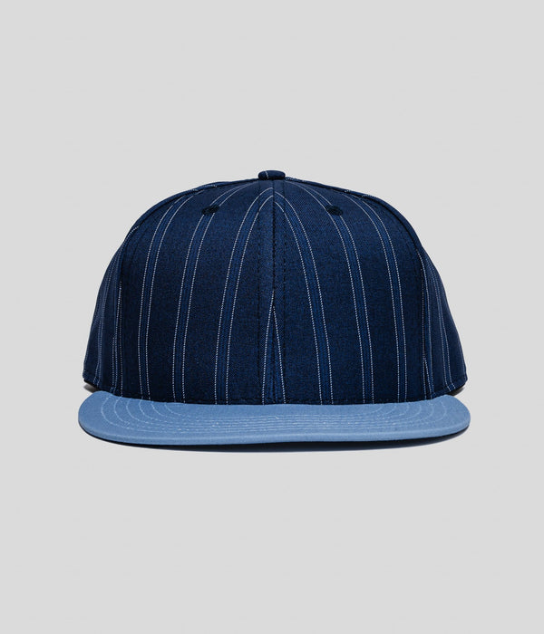 LITE YEAR "Baseball Cap Contrast Stripe/Solid Visor" Navy Stripe/Lt Blue - WEAREALLANIMALS