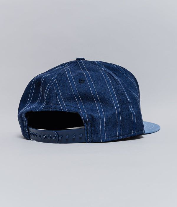 LITE YEAR "Baseball Cap Contrast Stripe/Solid Visor" Navy Stripe/Lt Blue - WEAREALLANIMALS