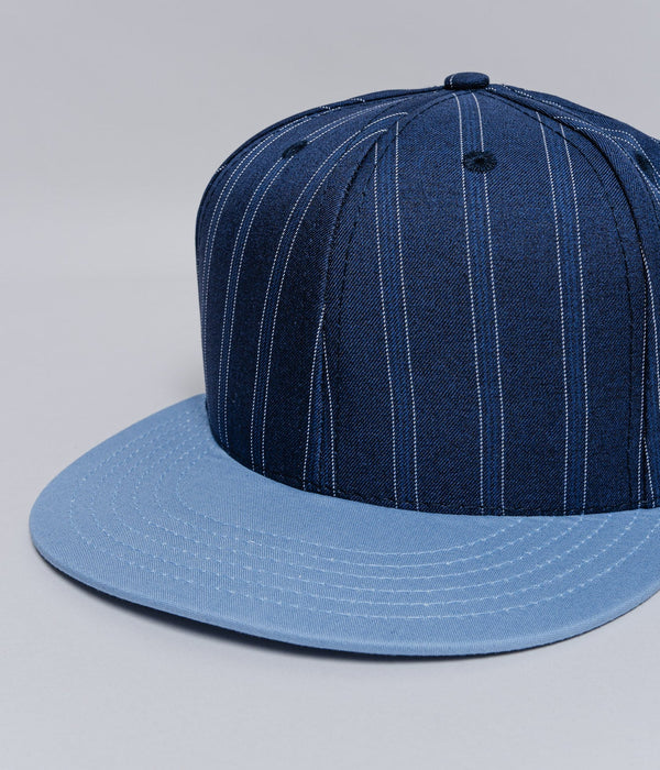 LITE YEAR "Baseball Cap Contrast Stripe/Solid Visor" Navy Stripe/Lt Blue - WEAREALLANIMALS