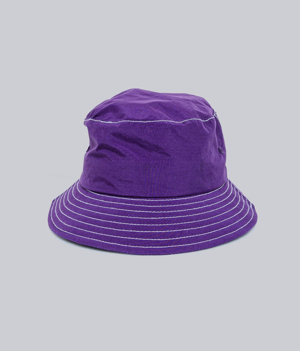 LITE YEAR "Japanese Nylon Taffeta Bucket Hat" Eggplant - WEAREALLANIMALS