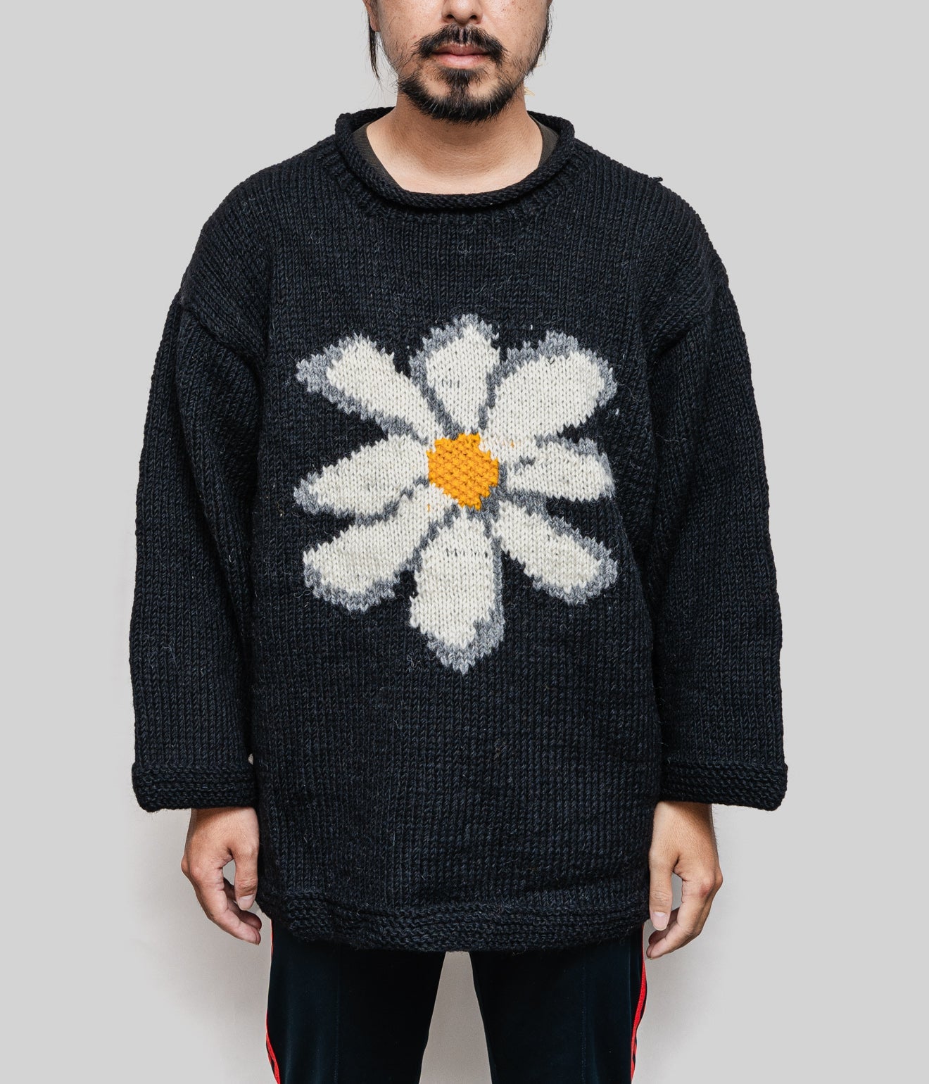 新品未使用】niche. RollNeck knit flower black - ニット/セーター