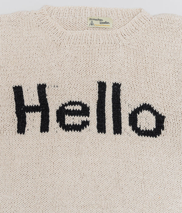 MacMahon Knitting Mills "S/S Crew Neck Knit-Hello" Natural - WEAREALLANIMALS