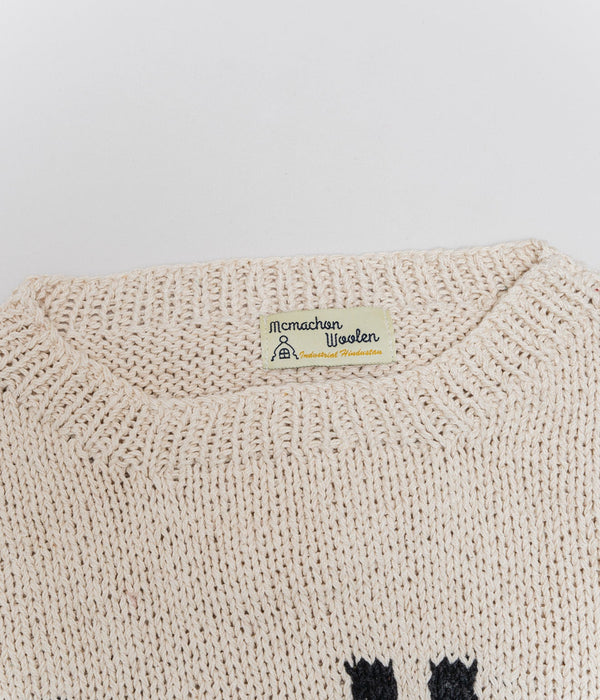 MacMahon Knitting Mills "S/S Crew Neck Knit-Hello" Natural - WEAREALLANIMALS