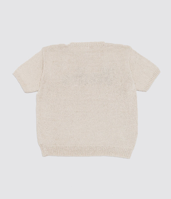 MacMahon Knitting Mills "S/S Crew Neck Knit-Hello" Natural - WEAREALLANIMALS