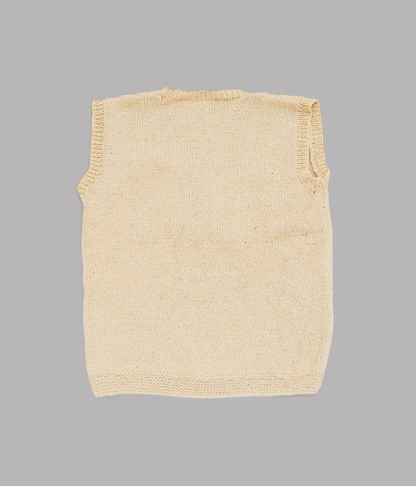 MacMahon Knitting Mills+niche. "Crew Neck Vest - Sneaker" Natural / Black - WEAREALLANIMALS