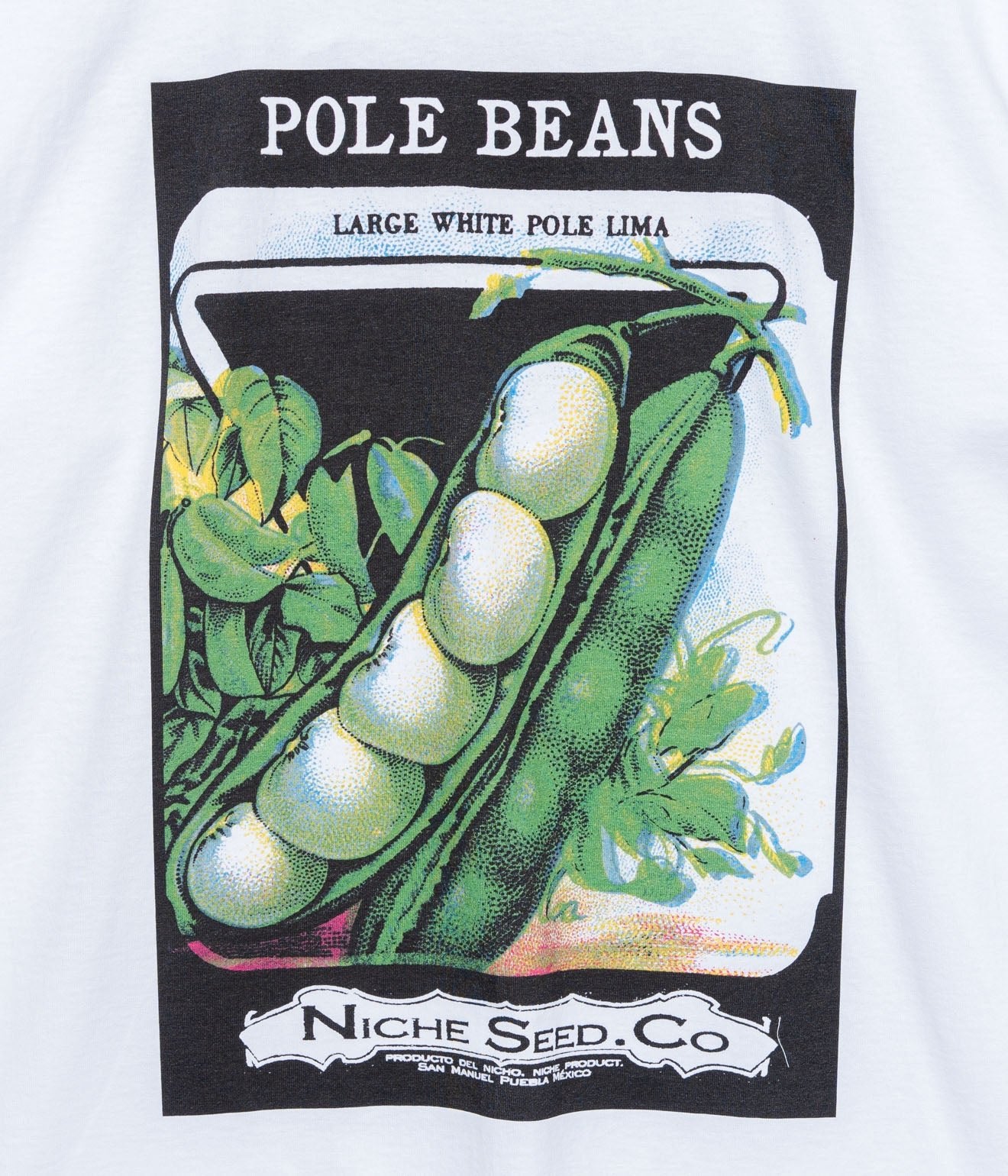 Niche. USA "Vegetable Seeds Ringer T" POLE BEANS - WEAREALLANIMALS