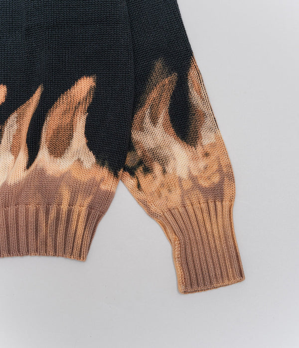 r "Tie-dye cotton sweater fire pattern" Black 1 - WEAREALLANIMALS