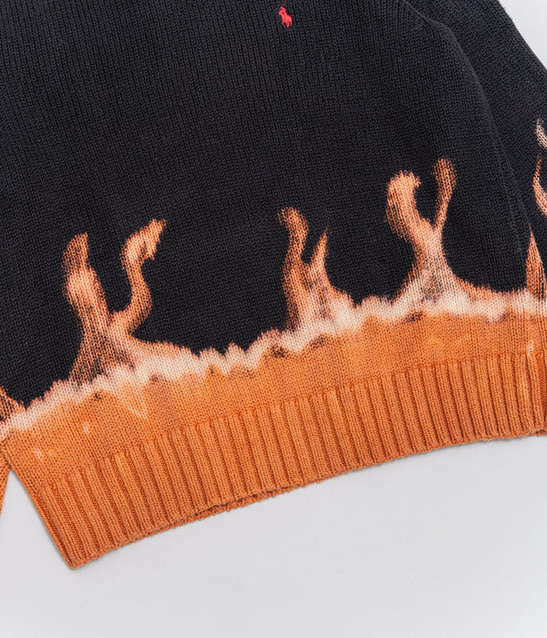 r "Tie-dye cotton sweater fire pattern" Black 3 - WEAREALLANIMALS