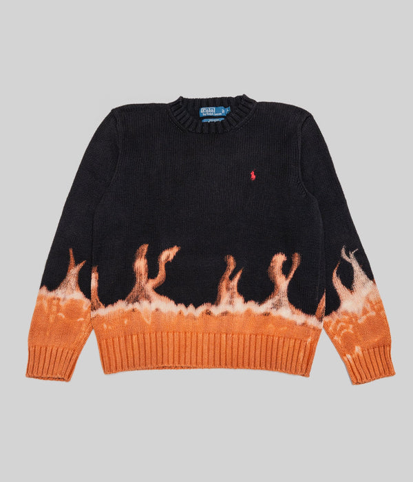 r "Tie-dye cotton sweater fire pattern" Black 3 - WEAREALLANIMALS