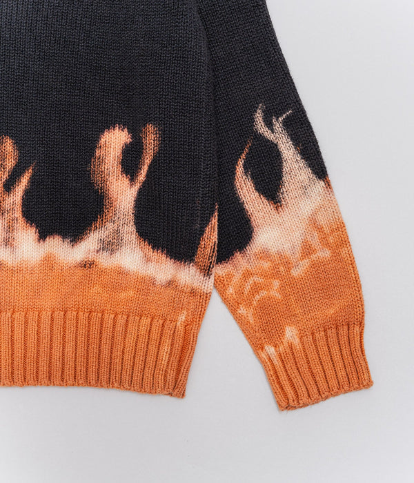 r "Tie-dye cotton sweater fire pattern" Black 3 - WEAREALLANIMALS