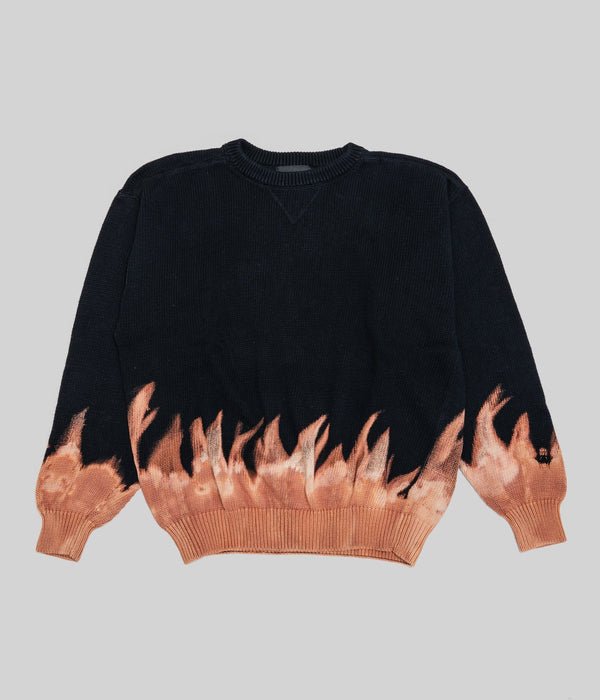 r "Tie-dye cotton sweater fire pattern" Black 4 - WEAREALLANIMALS