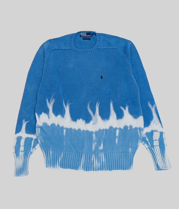 r "Tie-dye cotton sweater fire pattern" Blue - WEAREALLANIMALS