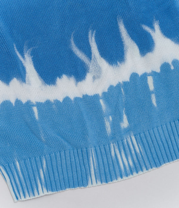 r "Tie-dye cotton sweater fire pattern" Blue - WEAREALLANIMALS