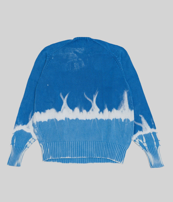 r "Tie-dye cotton sweater fire pattern" Blue - WEAREALLANIMALS