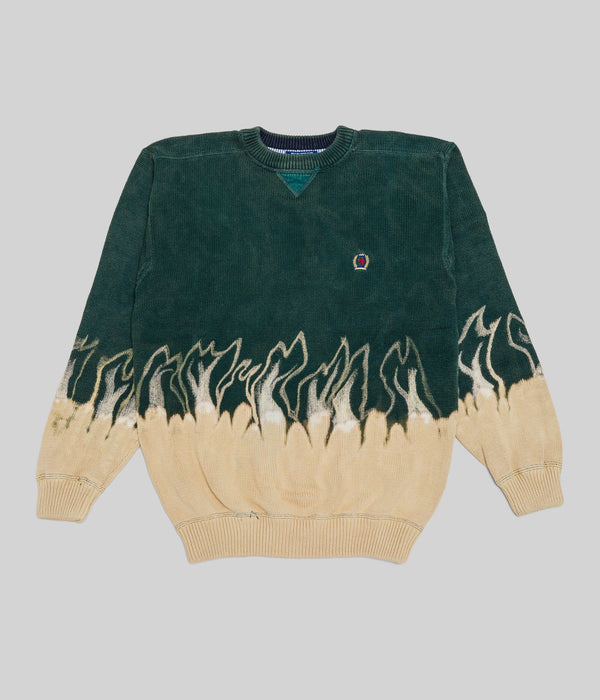 r "Tie-dye cotton sweater fire pattern" Green - WEAREALLANIMALS