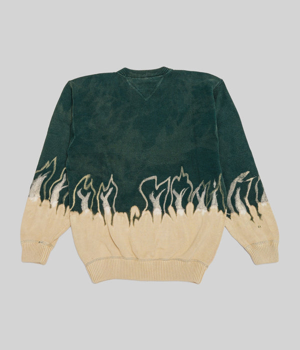 r "Tie-dye cotton sweater fire pattern" Green - WEAREALLANIMALS