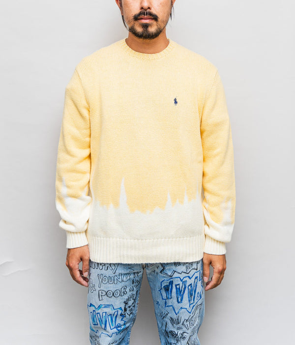 r "Tie-dye cotton sweater fire pattern" Yellow 1 - WEAREALLANIMALS