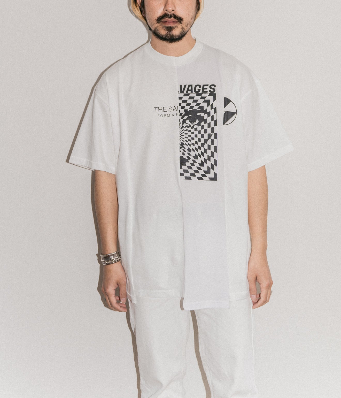 THE SALVAGES "SS23 RECONSTRUCTED T-SHIRT" White - WEAREALLANIMALS