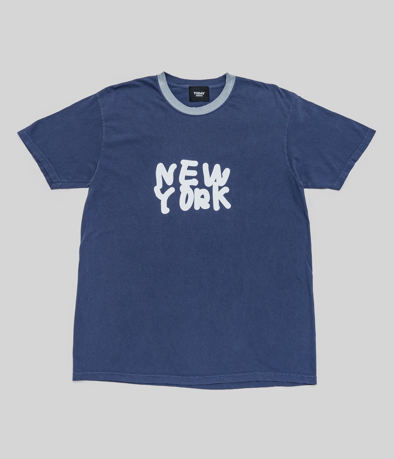 TODAY edition "Printed Ringer <NEW YORK> SS Tee" NAVY - WEAREALLANIMALS