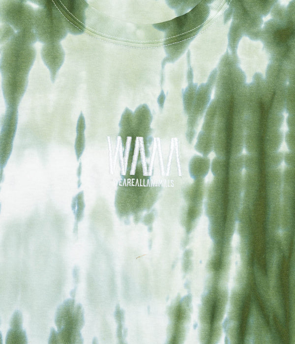 WEAREALLANIMALS × GRATEFUL DREAD ”EMBROIDERY LOGO TIE DYE T-SHIRT" GREEN TIEDYE - WEAREALLANIMALS