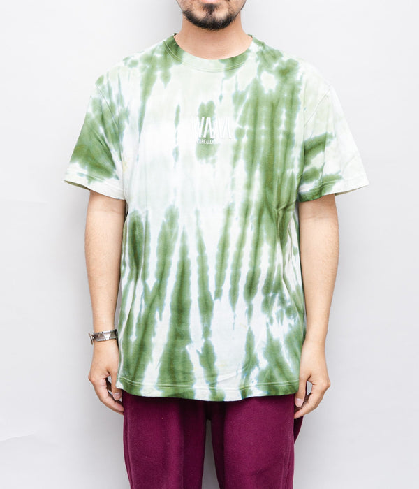 WEAREALLANIMALS × GRATEFUL DREAD ”EMBROIDERY LOGO TIE DYE T-SHIRT" GREEN TIEDYE - WEAREALLANIMALS