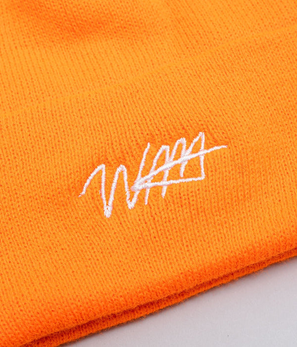 WEAREALLANIMALS "SCRIPT LOGO BEANIE MADE IN USA" BLAZE ORANGE - WEAREALLANIMALS