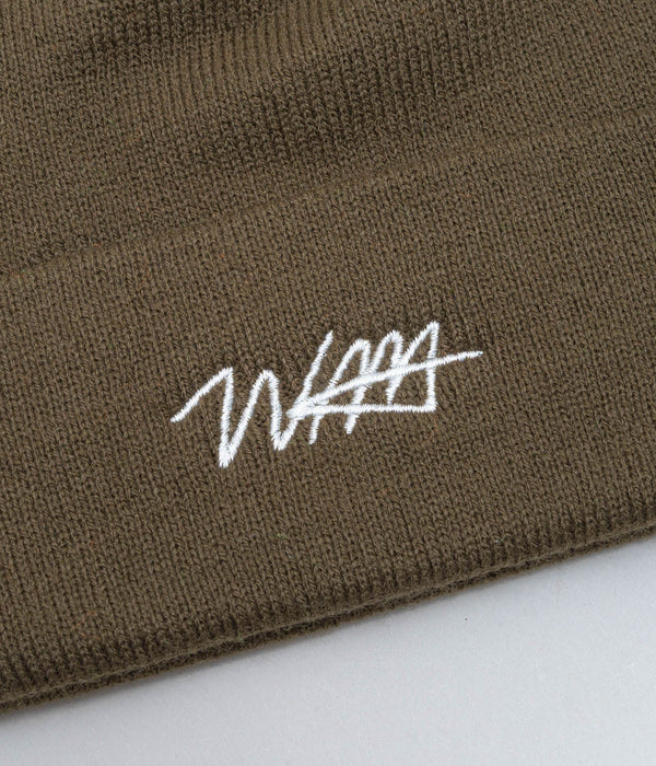 WEAREALLANIMALS "SCRIPT LOGO BEANIE MADE IN USA" NEW OLIVE - WEAREALLANIMALS