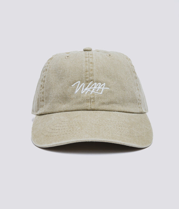 WEAREALLANIMALS "SCRIPT LOGO LOW CAP" KHAKI - WEAREALLANIMALS