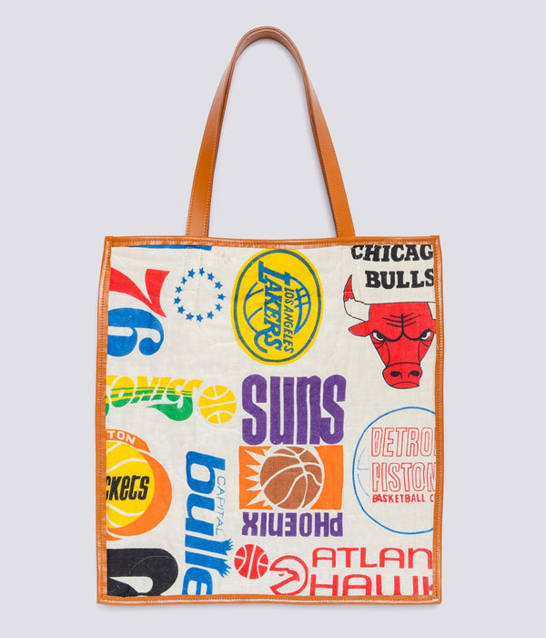 WEAREALLANIMALS UPCYCLE ”Piping Flat Tote -70’s NBA Fabric-" #1 - WEAREALLANIMALS