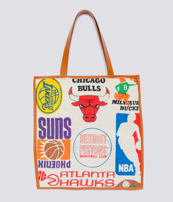 WEAREALLANIMALS UPCYCLE ”Piping Flat Tote -70’s NBA Fabric-" #1 - WEAREALLANIMALS