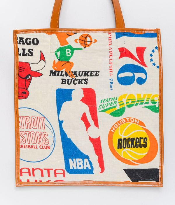 WEAREALLANIMALS UPCYCLE ”Piping Flat Tote -70’s NBA Fabric-" #2 - WEAREALLANIMALS