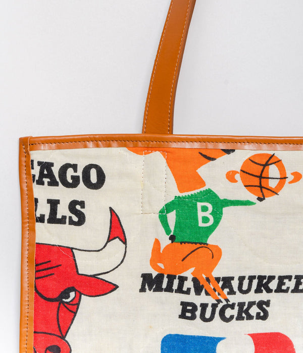 WEAREALLANIMALS UPCYCLE ”Piping Flat Tote -70’s NBA Fabric-" #2 - WEAREALLANIMALS