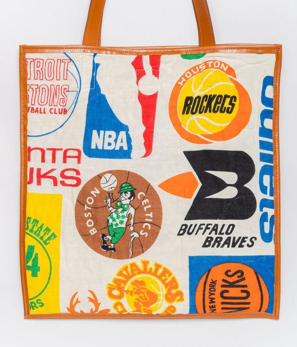 WEAREALLANIMALS UPCYCLE ”Piping Flat Tote -70’s NBA Fabric-" #2 - WEAREALLANIMALS