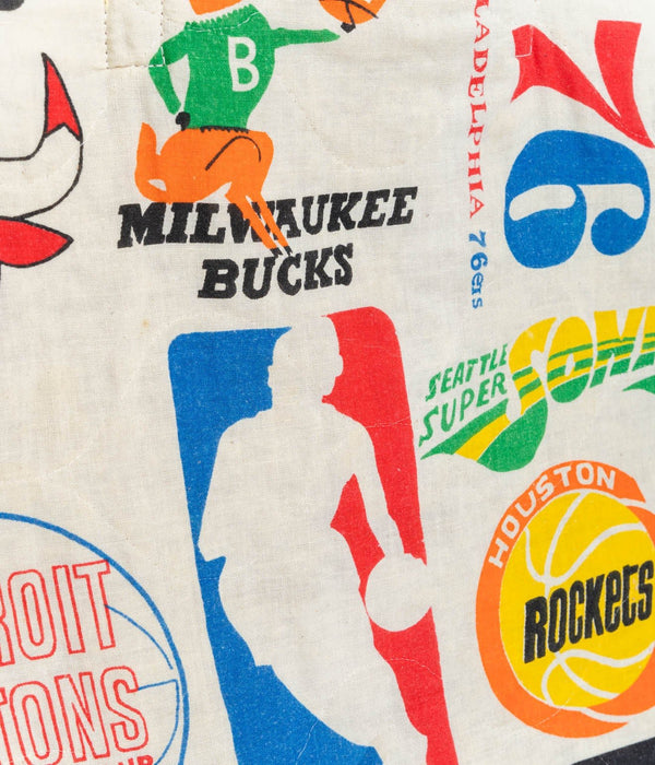 WEAREALLANIMALS UPCYCLE ”Piping Flat Tote -70’s NBA Fabric-" #2 - WEAREALLANIMALS