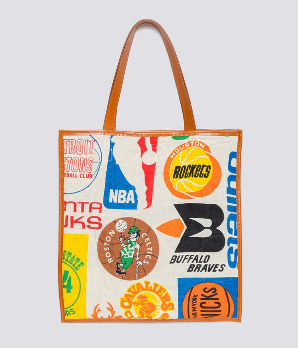 WEAREALLANIMALS UPCYCLE ”Piping Flat Tote -70’s NBA Fabric-" #2 - WEAREALLANIMALS