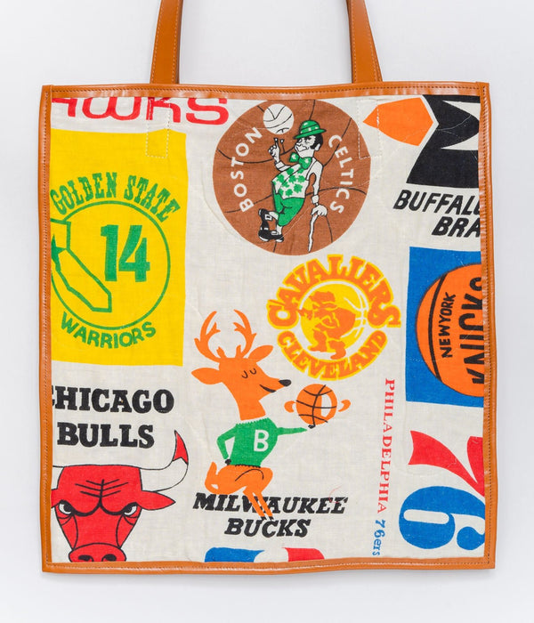 WEAREALLANIMALS UPCYCLE ”Piping Flat Tote -70’s NBA Fabric-" #3 - WEAREALLANIMALS