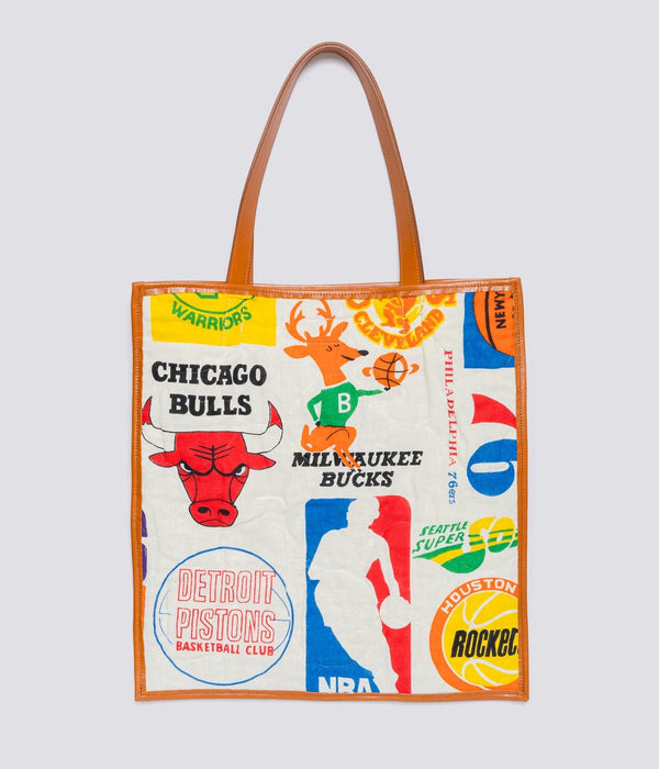 WEAREALLANIMALS UPCYCLE ”Piping Flat Tote -70’s NBA Fabric-" #3 - WEAREALLANIMALS