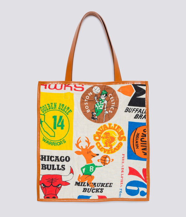 WEAREALLANIMALS UPCYCLE ”Piping Flat Tote -70’s NBA Fabric-" #3 - WEAREALLANIMALS