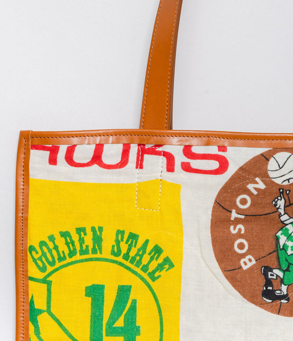 WEAREALLANIMALS UPCYCLE ”Piping Flat Tote -70’s NBA Fabric-" #3 - WEAREALLANIMALS