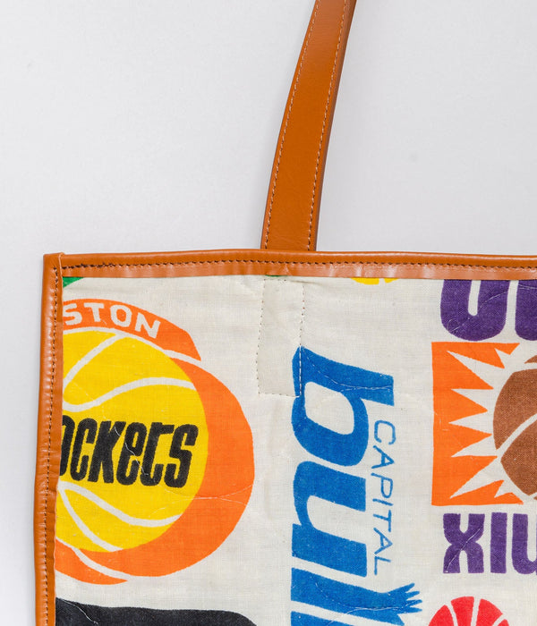 WEAREALLANIMALS UPCYCLE ”Piping Flat Tote -70’s NBA Fabric-" #4 - WEAREALLANIMALS