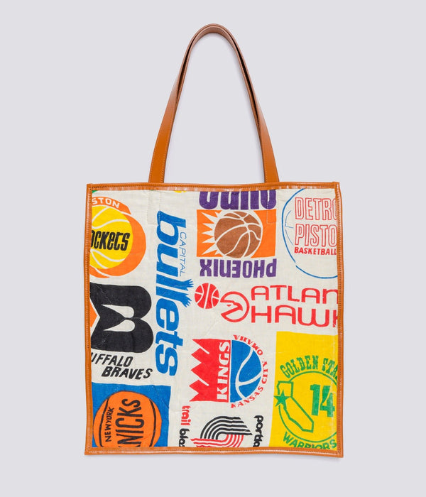 WEAREALLANIMALS UPCYCLE ”Piping Flat Tote -70’s NBA Fabric-" #4 - WEAREALLANIMALS